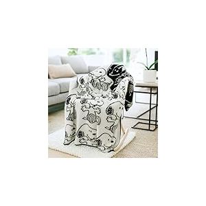 Franco Collectibles Peanuts Snoopy Bedding Soft Cozy Chic Dreams Feather Knit Intarsia Throw Blanket, 50 in x 60 in, (Officially Licensed Product)