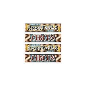 Beistle 54979 Bannières Vintage Circus 4 pièces, 38,1 x 1,5 m, Multicolore