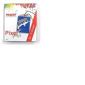 Pixel P90058-06501 Kit de bricolage amusant Dauphin pour enfants avec 10 médaillons à pixelliser, système d'enfichage simple sans repassage ni collage