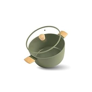 R&ouml;mertopf 26 cm Marmite - avec couvercle en verre, capacit&eacute; 6,1 l, aluminium avec rev&ecirc;tement antiadh&eacute;sif en c&eacute;ramique, compatible avec tous les types de feux y compris l&rsquo;induction, vert