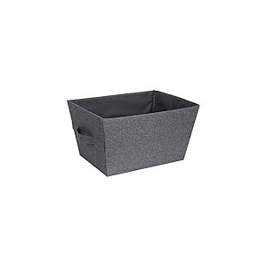 Bigso Box of Sweden &ndash; bo&icirc;te de rangement en forme de trap&egrave;ze (grand) &ndash; caisse de rangement pliable avec poign&eacute;es pour couvertures v&ecirc;tements, jouets, etc. &ndash; bo&icirc;te en tissu polyester et carton &ndash; gris