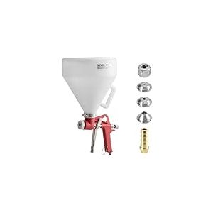 VEVOR Pistolet Pulvérisateur à Peinture de Texture Pneumatique Trémie 4,5 L, 3 Buses 3,5 mm 6 mm 8 mm, Pistolet Professionnel à Peinture Air Comprimé pour Textures Pop-Corn, Knockdown, Peau d'orange
