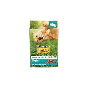 Friskies Purina Light Croquettes Chiens avec Poulet et Légumes, 4 Boîtes de 3 kg