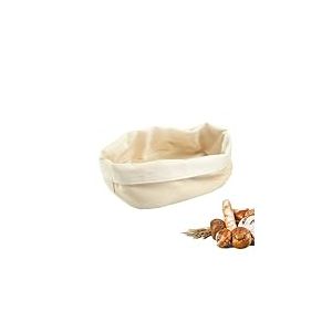 Westmark Sac à Pain Ovale – Corbeille à Pain en Tissu pour Pain, Petits Pains, Pâtisseries et Fruits – Rangement à Pain Moderne en Coton – Beige Clair/Beige, 25 x 18 cm