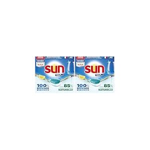 SUN - pastilles lave-vaisselle Tout en 1 Citron 46 tablettes - avec 85% d'ingr&eacute;dients d'origine naturelle - 100% efficace sur + de 99 taches (Lot de 2)