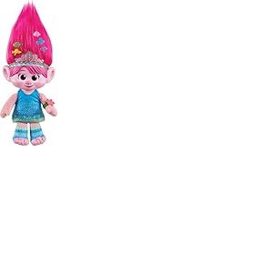 Mattel DreamWorks : Reine Poppy Clou du Spectacle Peluche Hair Pops Les Trolls 3 avec Lumi&egrave;res et Sons, 1 Hair Pops et 3 Accessoires HGB26