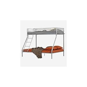 MEUBLE COSY Lit superposé 3 Places en métal avec Sommier à Lattes Cadre de Lits 90x190 et 140x190cm pour Enfant Adulte, Gris