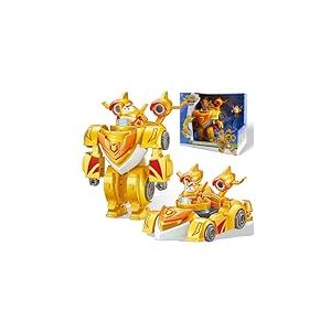 Super Wings Super Robot Suit Golden Boy, Figurine Transformable de 18 cm Environ, Combinaison de Robot 2 en 1 et Super Voiture, Jouet Enfant 3 4 5 6 7 8 9 10 Ans Garcon Fille