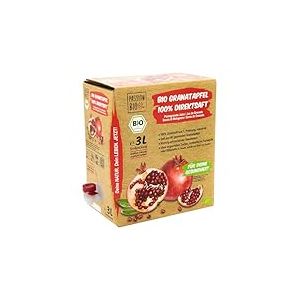 PassionBio 100% jus de grenade bio direct 3 litres - jus de grenade du sac dans la boîte 30 jours de conservation - végétalien, sans sucre ajouté, sans édulcorants (lt. loi)
