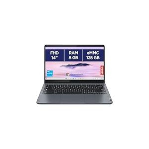 Lenovo Chromebook Plus IdeaPad Slim 3 14IAN8 avec Google AI - Ordinateur Portable 14'' FHD (Intel Core i3-N305, RAM 8 Go, eMMC 128Go, ChromeOS) - Clavier AZERTY FR - Gris