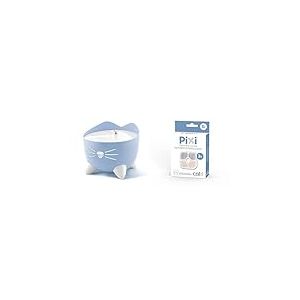 Cat it Pixi Fontaine à Eau pour Chat 2,5 L Bleu & Cat it Pixi Lot de 3 filtres de Rechange pour Fontaine 43721