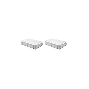 Giganplast Transport Bac pour Aliments, Plastique, Blanc, 60x40x11 cm (Lot de 2)
