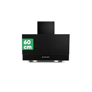 Bomann DU 7607 G Hotte aspirante sans tête, largeur 60 cm, hotte aspirante silencieuse en verre, mode évacuation d'air, 302 m³/h, hotte murale/hotte de tête avec filtre, avec éclairage LED, noir