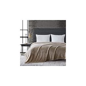 Kenneth Cole New York | Collection Solid | Couverture Polaire en Peluche Ultra Douce et Confortable, literie luxueusement Chaude, Lavable en Machine et Facile d'entretien, Grand lit, Beige