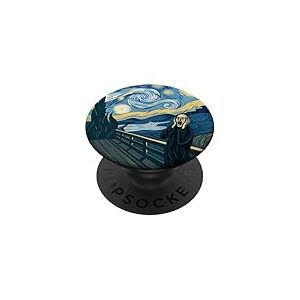 The Scream Starry Night Fusion Surréaliste Expression Art PopSockets PopGrip Adhésif