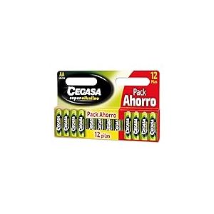 Cegasa superalkaline &ndash; Pack 12 Piles LR6, Couleur Vert