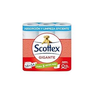 Scottex Lot de 18 rouleaux de papier toilette sec g&eacute;ant