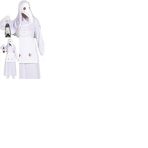 FIESTAS GUIRCA D&eacute;guisement de Docteur de la Peste Blanche pour Femme - avec Masque d'Oiseau de Docteur de la Peste - Costumes d'Halloween pour Femme Taille L
