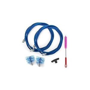 BARETTO Kit Ramonage Po&ecirc;le &agrave; Granul&eacute;s, Kit Nettoyage Conduit Po&ecirc;les &agrave; Granul&eacute;s avec Rallonge Flexible 6 M&egrave;tres et Coude &agrave; 90&deg;, 2 Brosses Standard en Nylon 80 mm et 100 mm (6 M)
