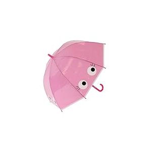 Fisura &ndash; Parapluie transparent fille &laquo; yeux &raquo; rose en forme de cloche avec ouverture automatique. Parapluie enfant original, cadeau pour fille. Diam&egrave;tre 67,5 cm.