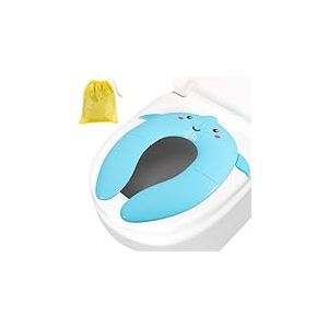 Reducteur Toilette Enfant Pliable, Siège de Toilette pour Enfants Portable, Léger, avec Coussin en Silicone Antidérapant, Réducteur de WC pour Voyage, Sortir