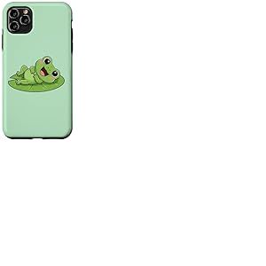 Grenouille Mignonne sur lys et Tapis Souriant joyeusement Coque pour iPhone 11 Pro Max