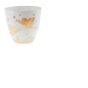 Porte-photophore en Porcelaine Ø 9,2 cm H 9,8 cm - Décoration sur Le thème de Noël
