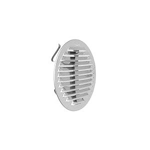 La Ventilazione GINTU125R Grille de ventilation inox 430 ronde universelle avec ressorts et filet anti-insectes, diamètre 150 mm