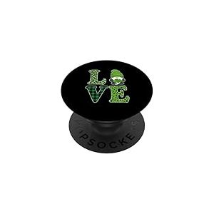 Love St Patrick Day GNOME Tr&egrave;fle Imprim&eacute; l&eacute;opard Irlandais PopSockets PopGrip Adh&eacute;sif
