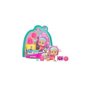 Cry Babies Playtime Day Care Crawling Bruny, Mini Poupée Rampante, avec 5+ Accessoires, Rampe et Pleure de Vraies Larmes, avec Un Révélation Magique, Jouet Cadeau pour Enfants de 4 à 6 Ans