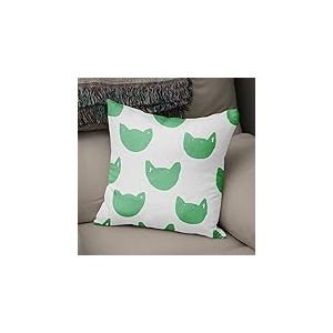 BonaMaison Housse de Coussin Motif, Vert pétrole et Blanc Taie d'oreiller pour Lit Voiture Canapé Maison Salon Chambre, Décoration D'intérieur, 43x43cm - Conçu et Fabriqué en Turquie