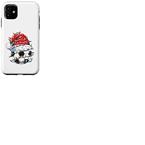 Jeu De Football De Noël Avec Lumières De Noël Football Coque pour iPhone 11
