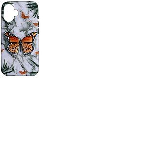 Papillon Monarque Papillons Feuilles Tropicales Blanc Coque pour iPhone 16