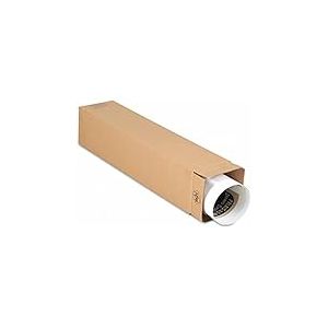 Master'in Tube carton carré simple cannelure - Brun - 120x120x610mm - Lot de 20 tubes