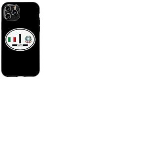 Autocollant ovale pour voiture avec drapeau et blason Italie Coque pour iPhone 11 Pro