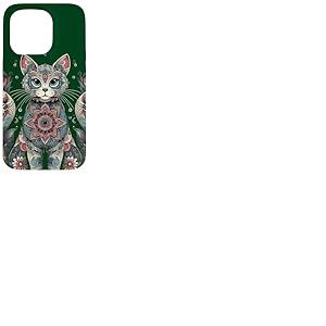 Mandala Mignon Chat Mandala Coque pour iPhone 15 Pro