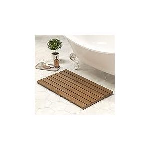 Tapis de Bain en Bambou, antidérapant et résistant à l’Eau, pour Un Usage à l’intérieur ou à l’extérieur (Noyer, 80 x 45 x 3,8 cm)