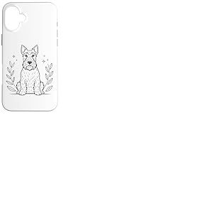 Line Art Scottish Terrier Minimalist Coque pour iPhone 16 Plus