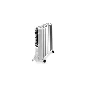 De'Longhi Radia S TRRS1225, Radiateur Bain d'Huile, Radiateur Électrique Économe en Énergie avec 12 Ailettes pour des Pièces jusqu'à 75m³, 3 Niveaux Chauffage, Thermostat de Sécurité, Antigel, Gris