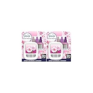 Febreze 3Volution Fleur Naissante Kit De D&eacute;marrage Diffuseur &Eacute;lectrique, Prise + 4 Recharges de 20ml, 3 Parfums en Alternance, Combat les Odeurs en Continu, Jusqu'&agrave; 90 Jours (Lot de 2)