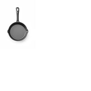 HENDI Poêle en fonte, avec 2 becs verseurs, poêle à frire pour four, feu, cuisinière à gaz, induction, électrique, plaque vitrocéramique, grill, barbecue, poignée: 120mm, ø165x(H)35mm