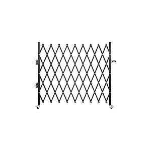 VEVOR Barri&egrave;re de S&eacute;curit&eacute; Extensible Pliante Simple, 2,16 m H x 2,16 m L, Cl&ocirc;ture d&rsquo;Escalier en Acier, Roulante &agrave; 360&deg;, Barri&egrave;re &agrave; Ciseaux ou Porte avec Cadenas, pour Maison sous-Sol Garage, Noir