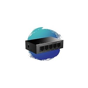 STRONG - Switch Ethernet SW5000M - 5 Ports Gigabit Ethernet : 10/100/1000 Mbps - Alimentation Externe - pour Extension de R&eacute;seau Bureau & Domicile - Facile &agrave; Installer - Boitier M&eacute;tal Noir