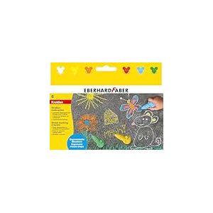 EBERHARD FABER 526561 - Craies de trottoir souris, 6 craies de trottoir pour enfants à partir de 3 ans, craies pour l'extérieur