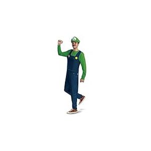 Nintendo Super Mario Bros - Costume Adulte Luigi avec Salopette et Casquette - Taille S/M - Licence Officielle du Jeu Vidéo - Déguisement pour Adultes