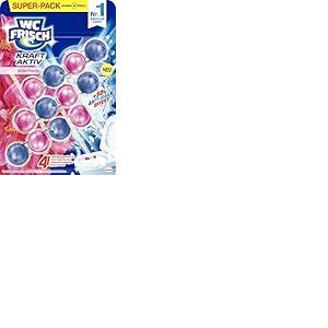 WC FRA&Icirc;CHEUR Kraft Aktiv d&eacute;sodorisant fra&icirc;cheur florale (paquet de 3), le nettoyant WC assure le nettoyage &agrave; chaque rin&ccedil;age, pierres parfum&eacute;es pour un parfum frais et durable des WC