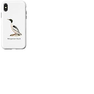 Chemise pour oiseaux Merganser Oiseau de mer Canard Ornithologie Oiseau Coque pour iPhone X/XS