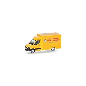 Herpa mod&egrave;le r&eacute;duit Mercedes-Benz Sprinter 18 foodtruck &OElig;ufs, volaille, saucisses, Pommes de Terre, Miniature &agrave; l&rsquo;&eacute;chelle 1:87, Objet de Collection, fabriqu&eacute; en Allemagne, mod&egrave;le en Plastique