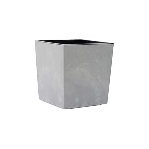 Nizza Stone Pot de Fleurs en Plastique avec Insert Gris Aspect b&eacute;ton 40 x 41 cm