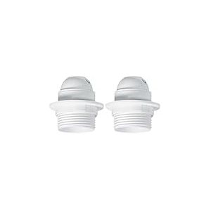 Legrand - Douille pour ampoule E27 - avec bague -sortie de câble latérale -plastique blanc (Lot de 2)